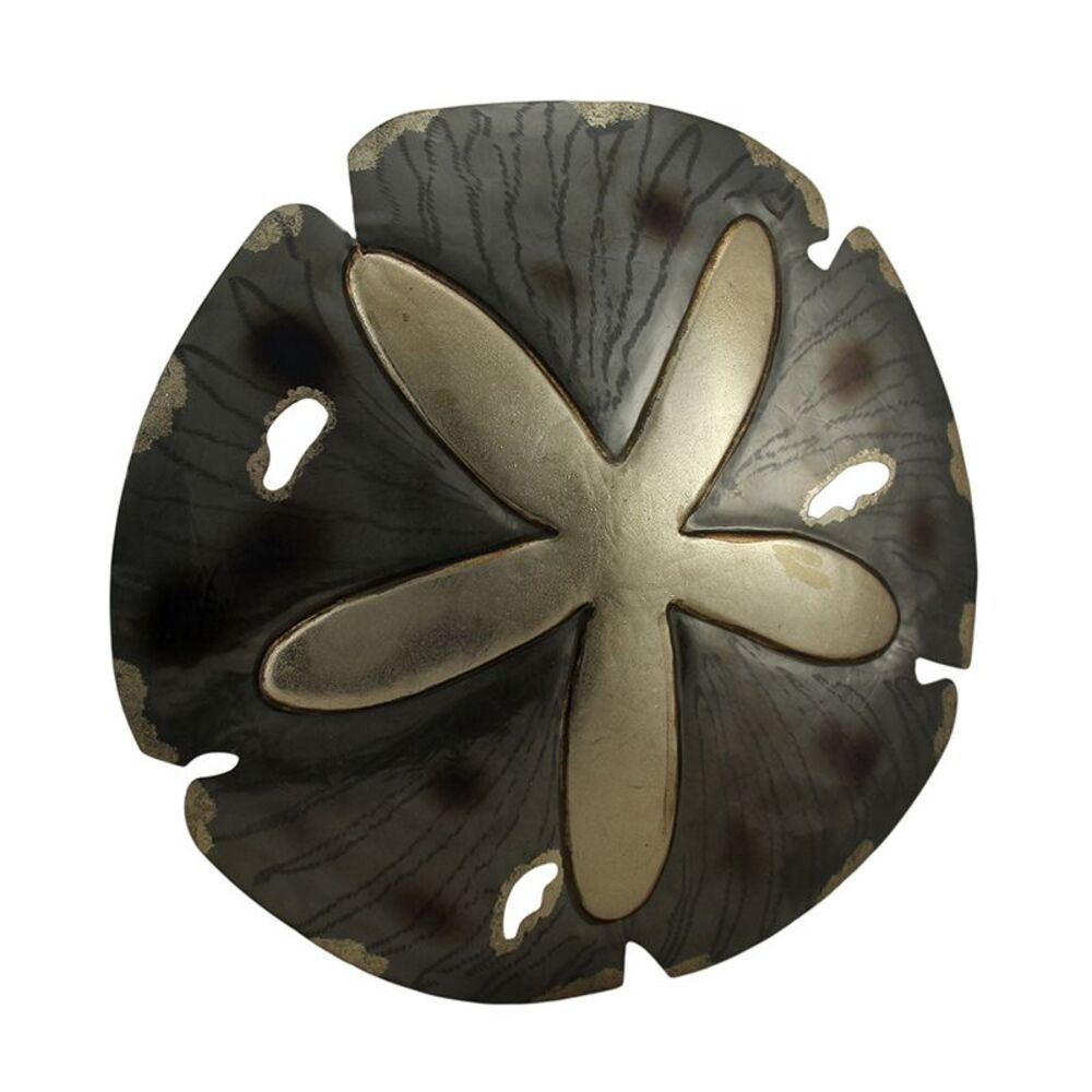 Sparkling Glossy Metal Sand Dollar Wall Sculpture 18 Inch